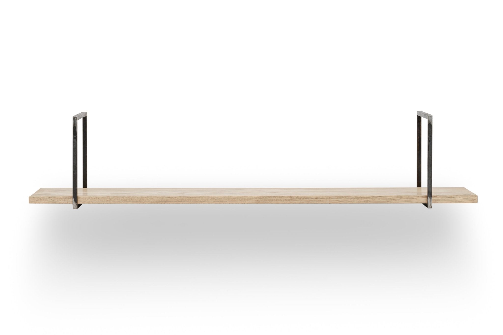 Robustes Eichenholz-Naturoptik-Wandboard mit Schwarzstahl - Anton Doll Holzmanufaktur